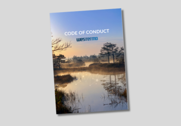 Image of code of conduct documentation on grey background.