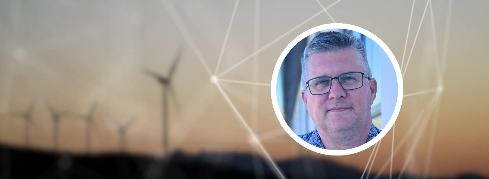 Portrait picture on a back consisting of wind power plant in Denmark.