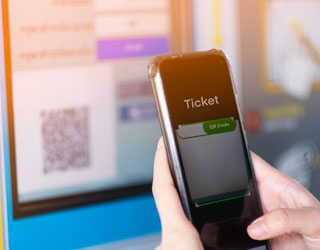 mobile scanning qr-code, ticket