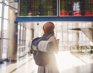 Person looking at timetable
