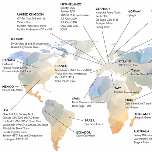 Projects all over the world, map