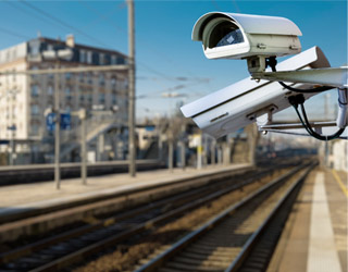 Surveillants camera and train tacks