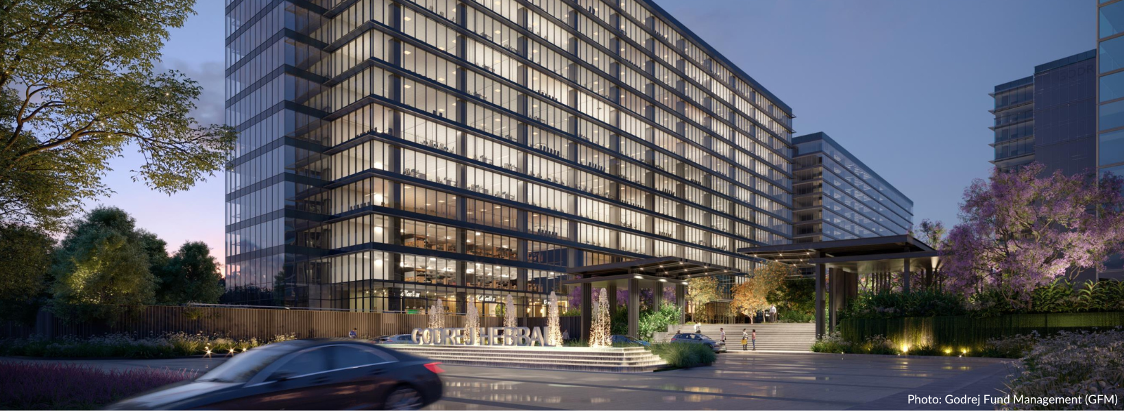 Image of a new office building in India.