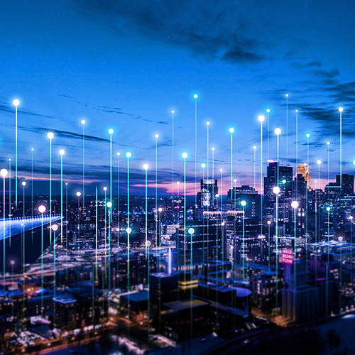 City with visual industrial network