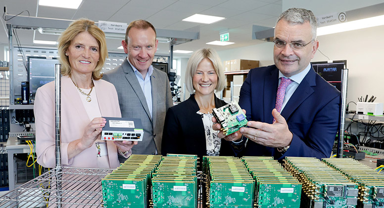 Mary Buckley, Executive Director IDA Ireland, Declan Carew, Managing Director Westermo Ireland, Jenny Sjödahl, Westermo CEO and Minister for Trade Promotion, Digital and Company regulation, Dara Calleary TD during the Westermo Ireland formal opening on September 7th, 2023.