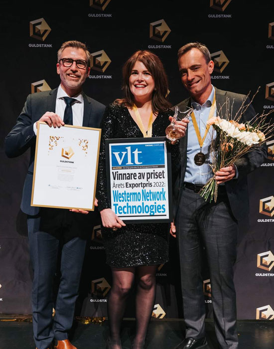 Westermo received the export award at the annual Guldstänk gala 