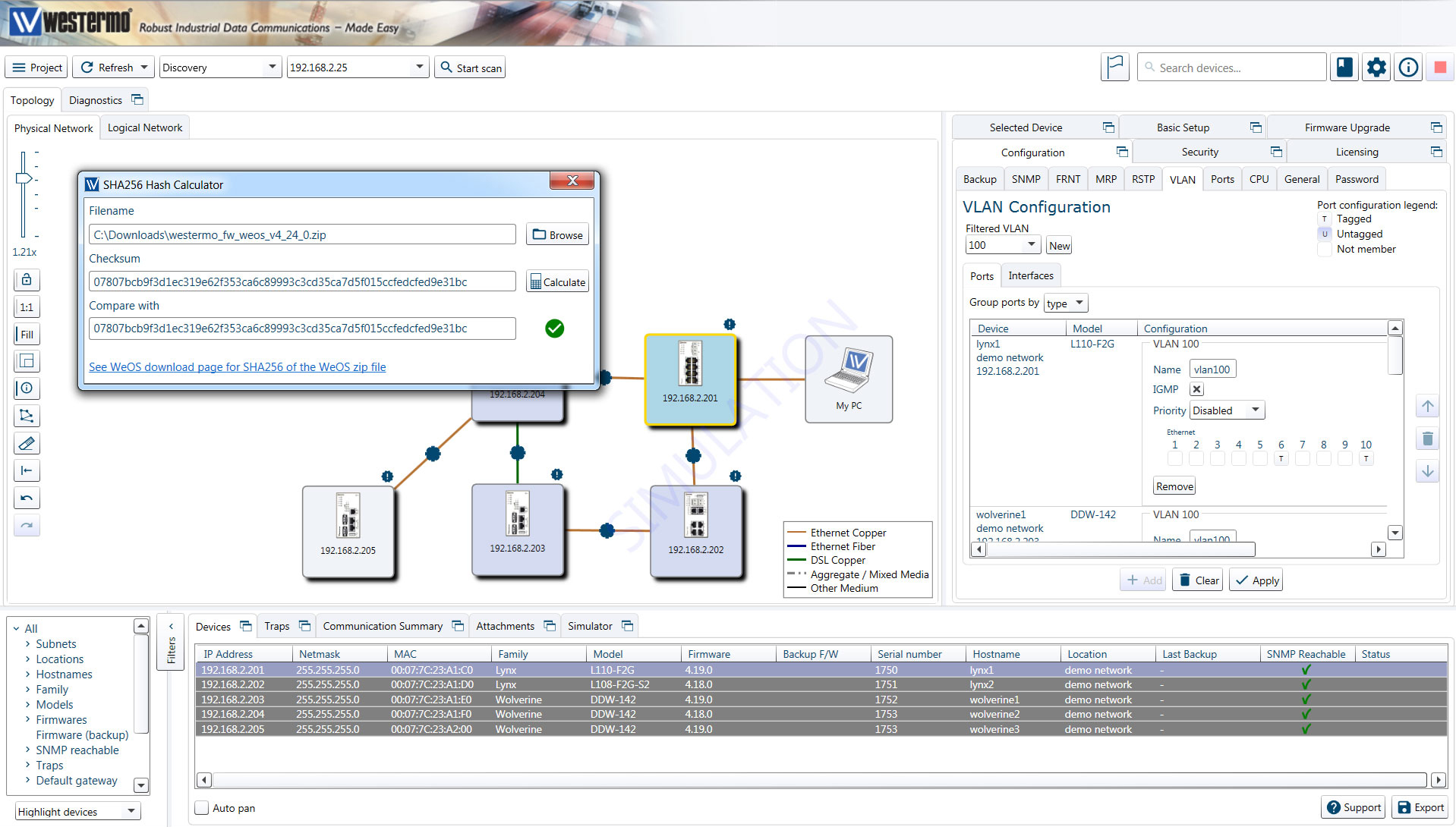 WeConfig SHA-256 hash calculator.