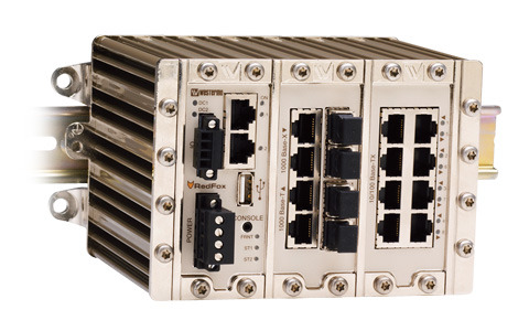 Westermo RFI-18-F4G-T4G Rugged Industrial Ethernet Routing Switch.