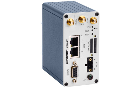 Industrial LTE cellular router MRD-455 by Westermo. 