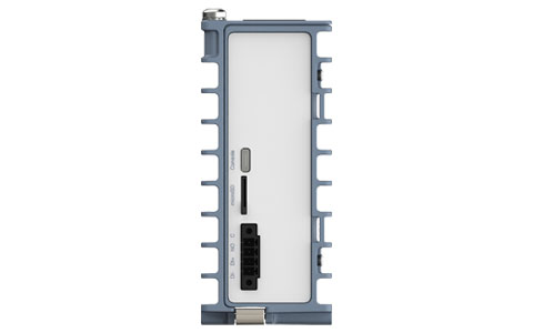 Image of the botom of lynx 3510, an industrial poe Ethernet switch with DIN-rail mounting