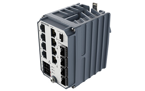 Westermo Industrial Gigabit Switch Lynx 5512 top angle view.