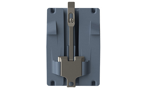 Westermo Substation Automation Switch Lynx 5612 back and DIN-clip.