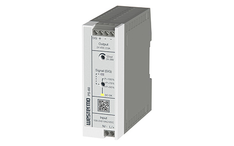 Westermo PS-60 Power Supply right front view.