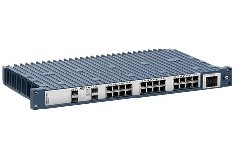 Westermo Industrial Rackmount Switch Redfox-5328-F4G-T24 left view