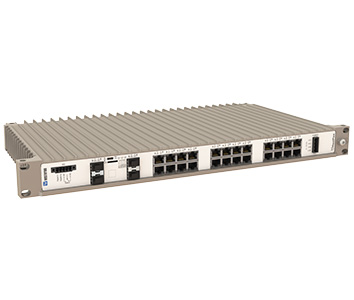 Westermo RedFox-5528-F16G-T12G-LV 19 inch Industrial Rackmount Ethernet Switch.