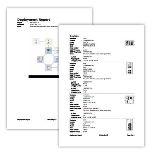 WeConfig deployment report example.