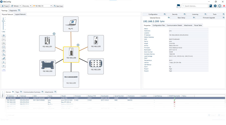 WeConfig interface screenshot.