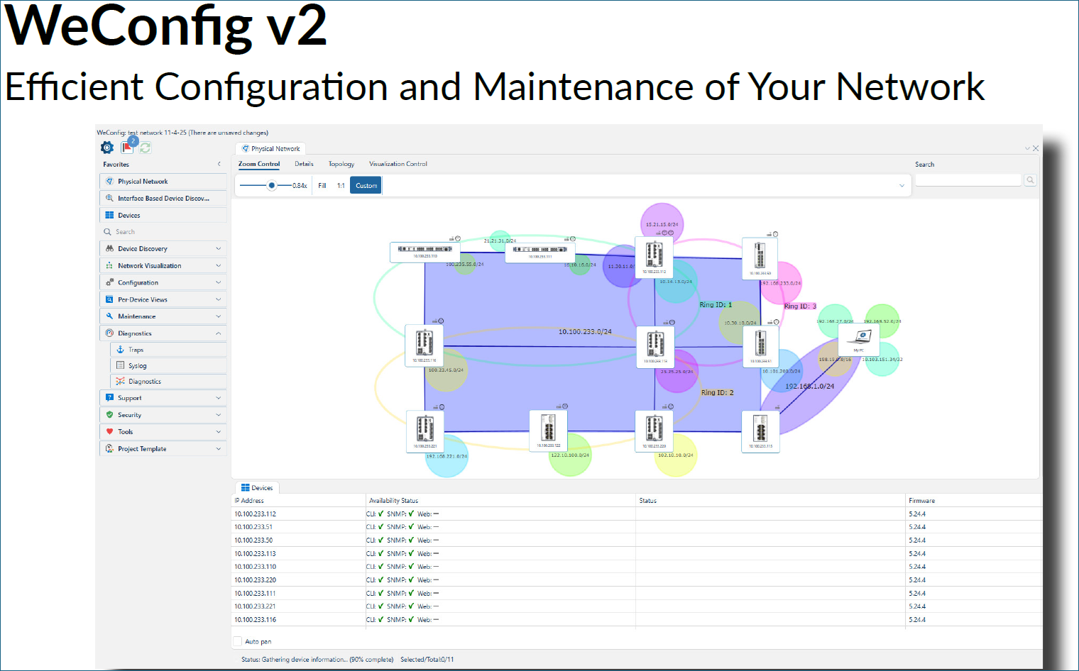 WeConfig interface screenshot.