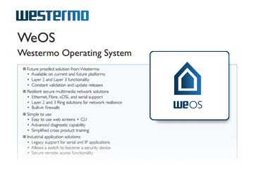 WeOS datasheet illustration.