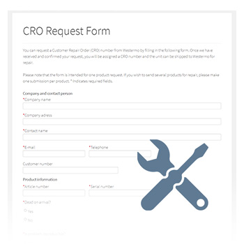 Customer repair order form.